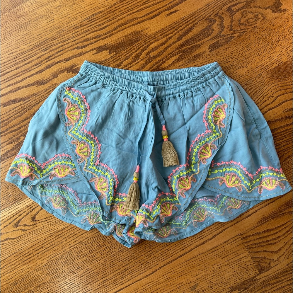 SOUTH MOON UNDER Embroidered Blue Shorts